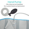 hand pump. fills internal air bladder for customized compression
