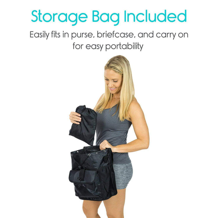 Storage bag included easily fits in purse, briefcase, and carry on for easy portability