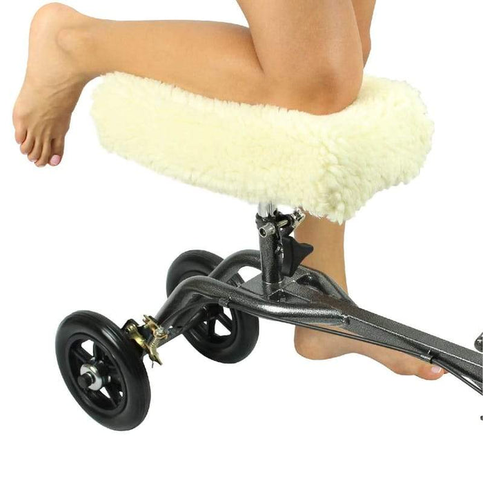 White Sheepskin Knee Walker Pad