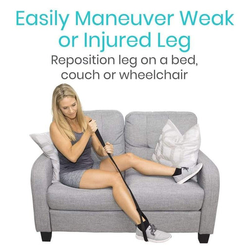 Easily Maneuver Weak or injured leg reposition leg on a bed couch or wheelchair