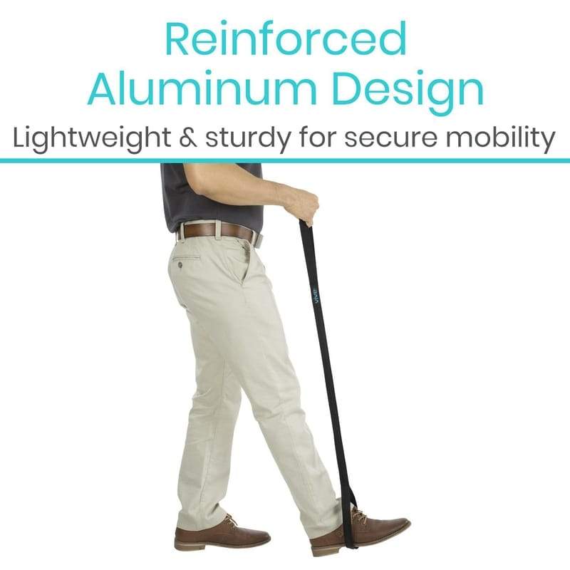 Vive Leg Lifter Strap (44 Inch) - Rigid Foot Loop, Hand Grip for Adult,  Senior, Elderly, Handicap, Disability, Pediatrics - Long Band Mobility Aid  for