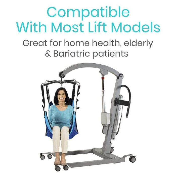 Compatible with most lift models. Great for home health, elderly and bariatric patients