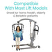 Compatible with most lift models. Great for home health, elderly and bariatric patients