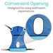 Convenient opening designed for easy bathroom experiences