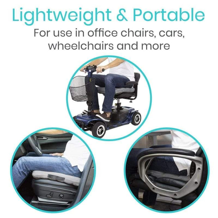 Lightweight & Portable, For use in office chairs, cars, wheelchairs and more