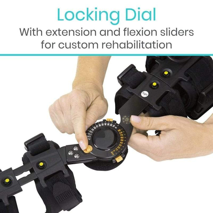 Locking Deal With extension and flexion sliders for custom rehabilitation