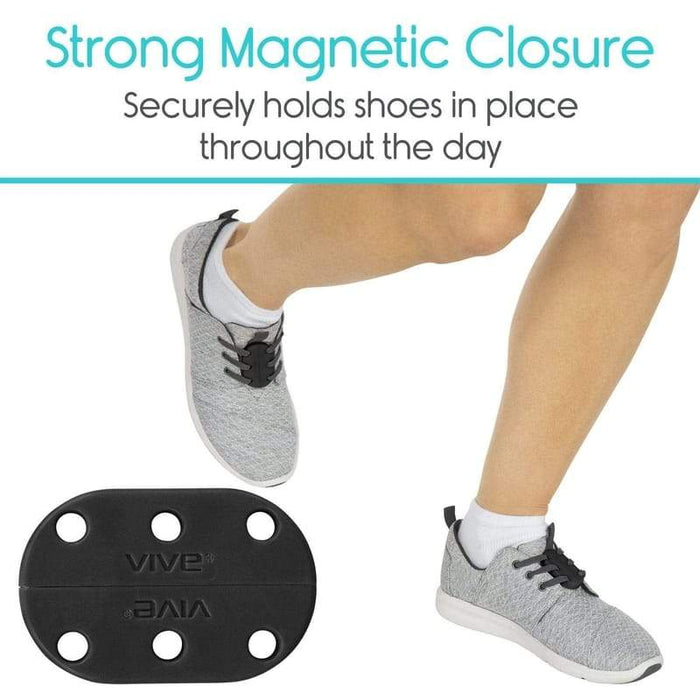 Strong Magnetic Closure. Securely holds shoes in place throughout the day