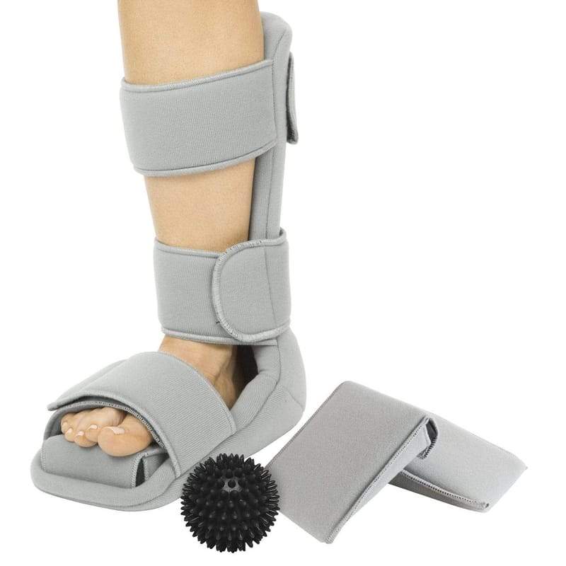 2 Pack Plantar Fasciitis Night Splint, Upgrade 3 Adjustable straps Relief  for Women & Men, Brace, Achilles Tendonitis and Foot Drop. (black)