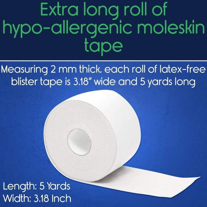 Extra long roll of hypo-allergenic moleskin tape