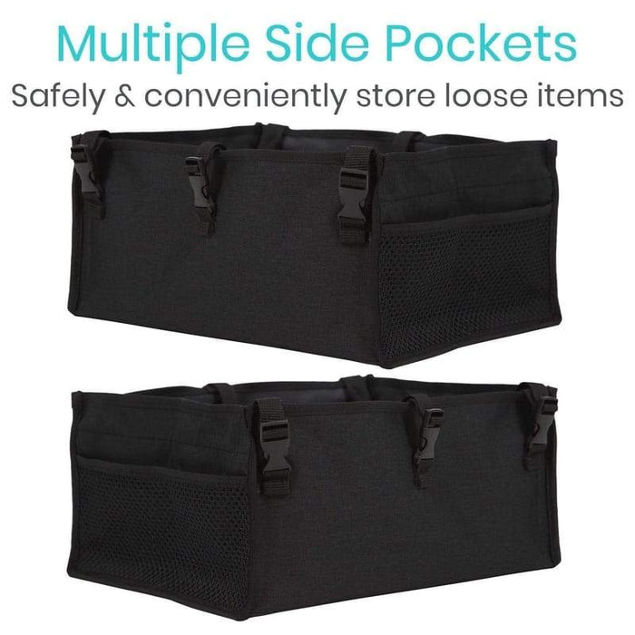 Multiple side pockets to safely and conveniently store loose items