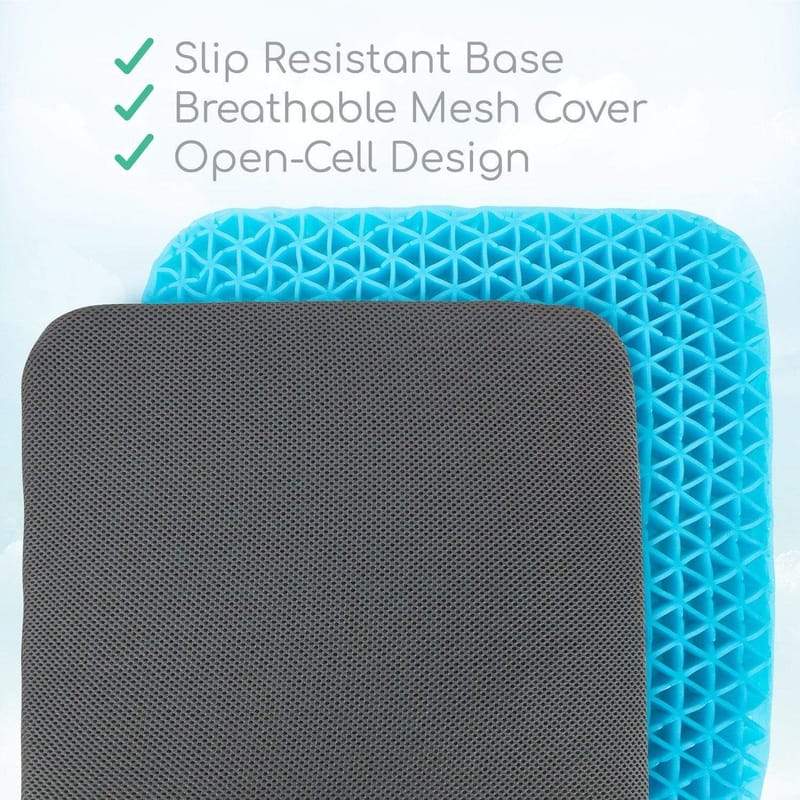 Gel Seat Cushion Honeycomb Pressure Relief Non Slip Cover Breathable Office  Home
