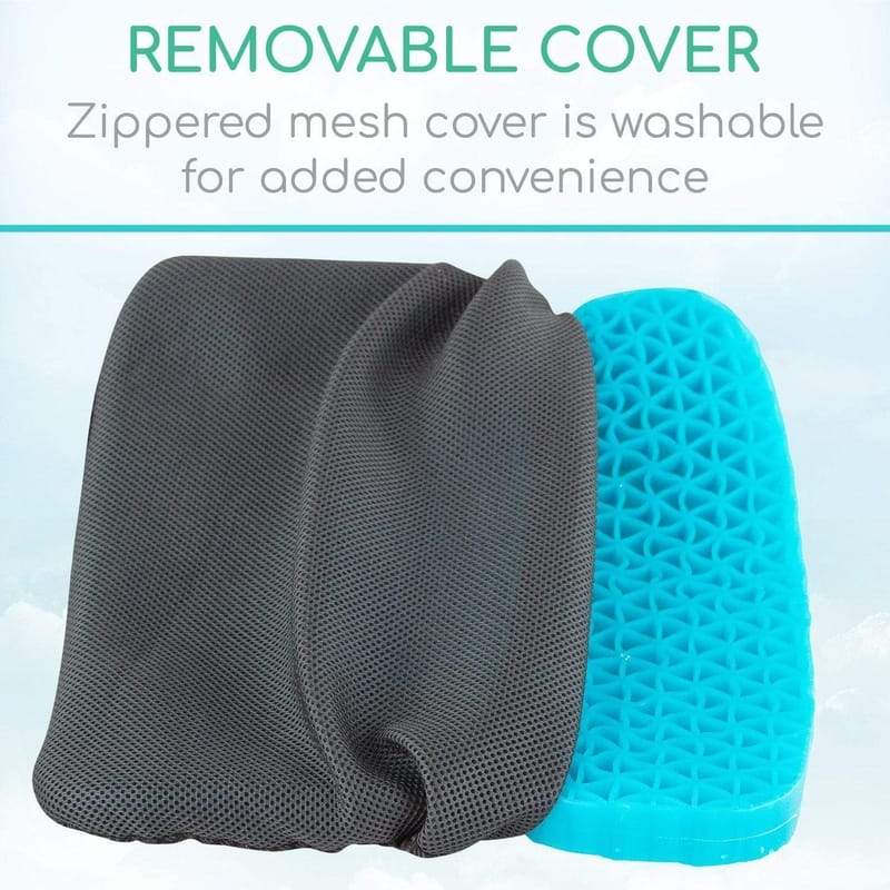 Gel Seat Cushion,Double Thick Egg Seat Cushion Breathable Honeycomb Cushion  for Pressure Relief and Back Pain Relief,with Cloth Casing for Office Home  Chair Car Wheelchair 
