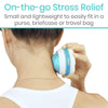 on-the-go stress relief. Small and lightweight to easily fit in a purse, briefcase or travel bag