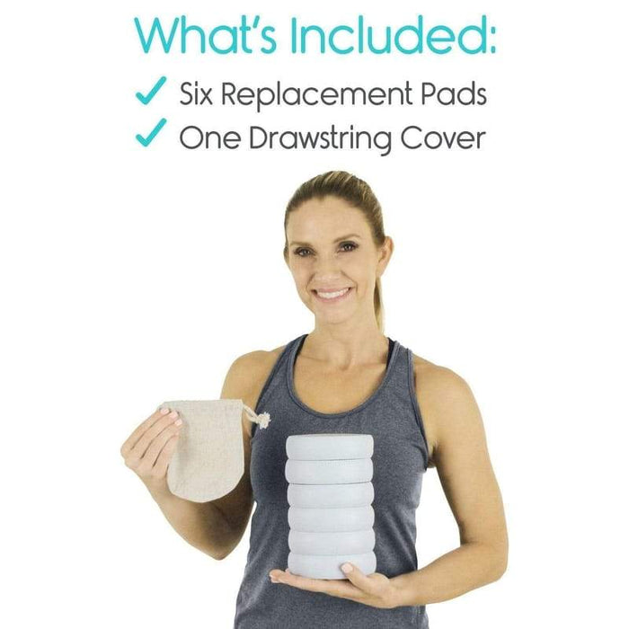 Included: Six Replacement Pads, One Drawstring Cover