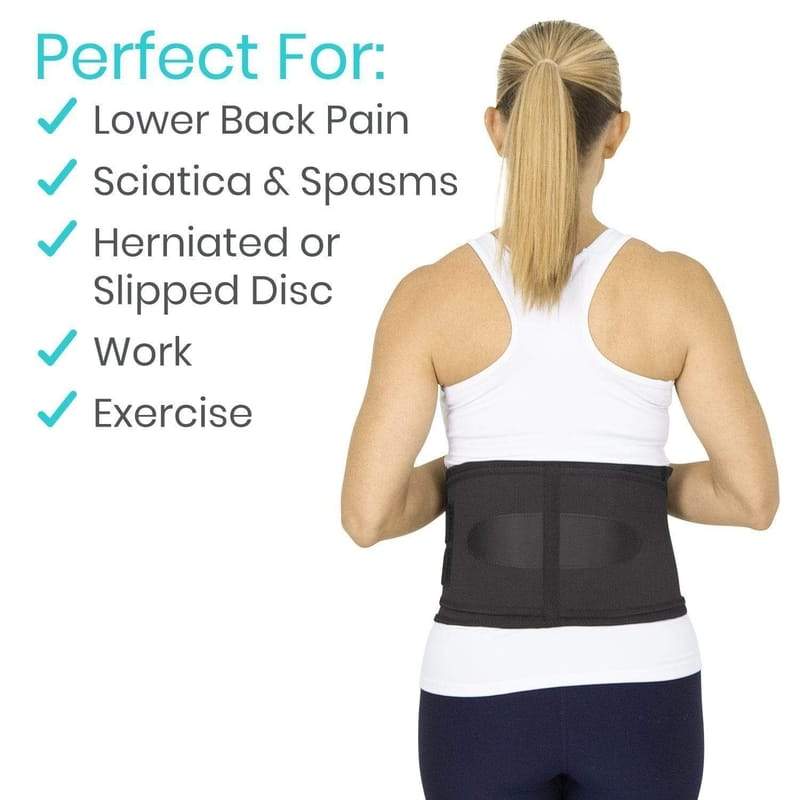 Lumbar Back Brace Compression Belt - Elastic Support & Adjustable Dual  Straps, Lower Back Pain, Spasm, Strain, Herniated Disc, Sciatica,  Scoliosis