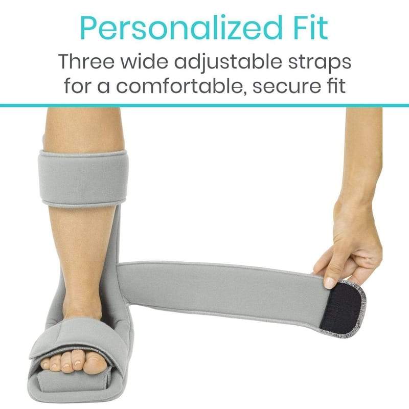 Plantar Fasciitis Soft Night Splint Boot - Achilles Tendonitis Padded  Stretching Support for Men or Women - Leg Brace for Drop Foot, Foot, or  Heel