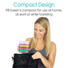 Compact design to use at home, at work or while traveling