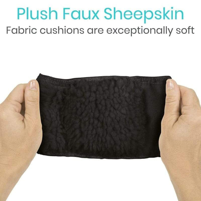 Plush Faux Sheepskin. Fabric cushions are exceptionally soft