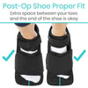 Post-Op Shoe Proper Fit, Extra space between your toes and the end of the shoe is okay