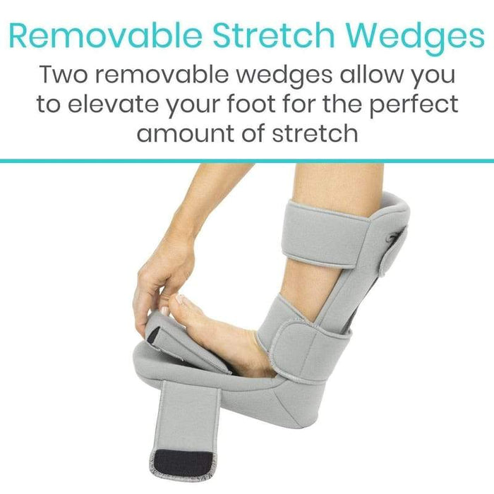 Removable Stretch Wedges, Two removable wedges allow you to elevate your foot for the perfect amount of stretch