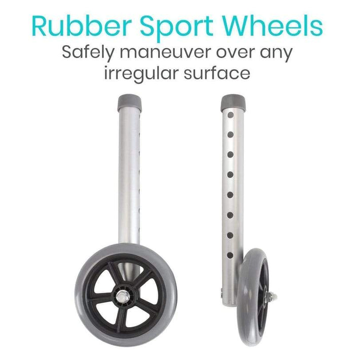 Rubber Sport Wheels Safely maneuver over any irregular surface