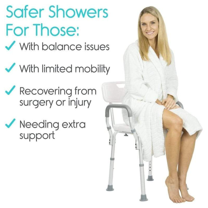 Safer Showers For Those: With balance issues, With limited mobility, Recovering from surgery or injury, Needing extra support