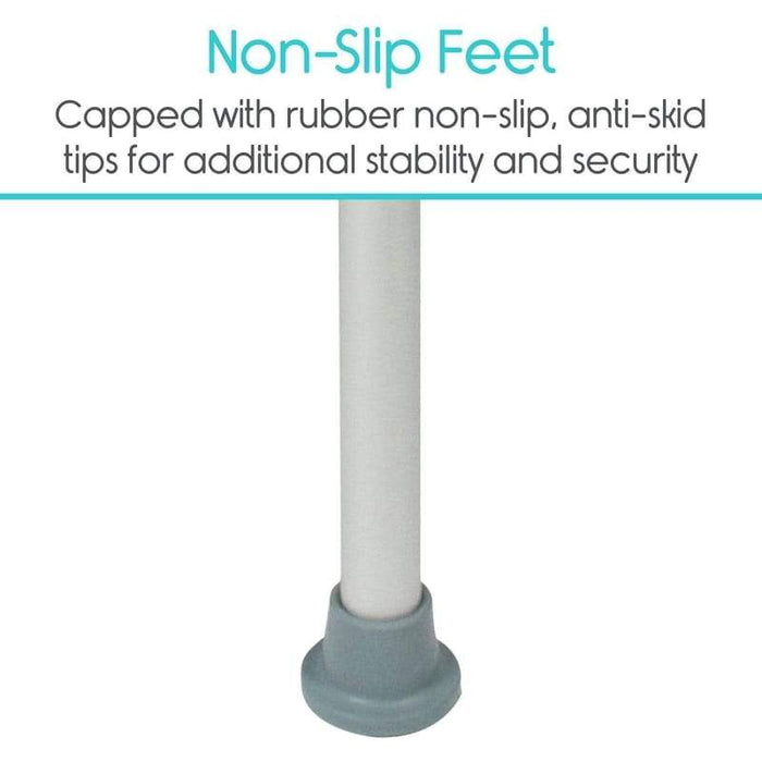 Non-Slip Feet Capped with rubber non-slip, anti-skid tips for additional stability and security