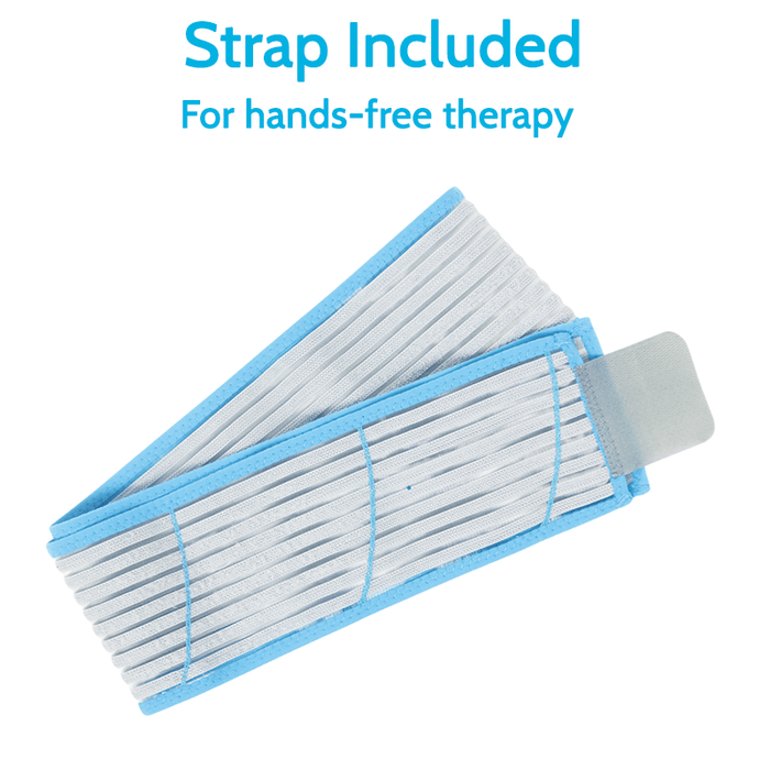 includes strap for hands-free therapy