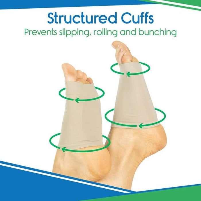 Structured Cuffs Prevents slipping, rolling and bunching