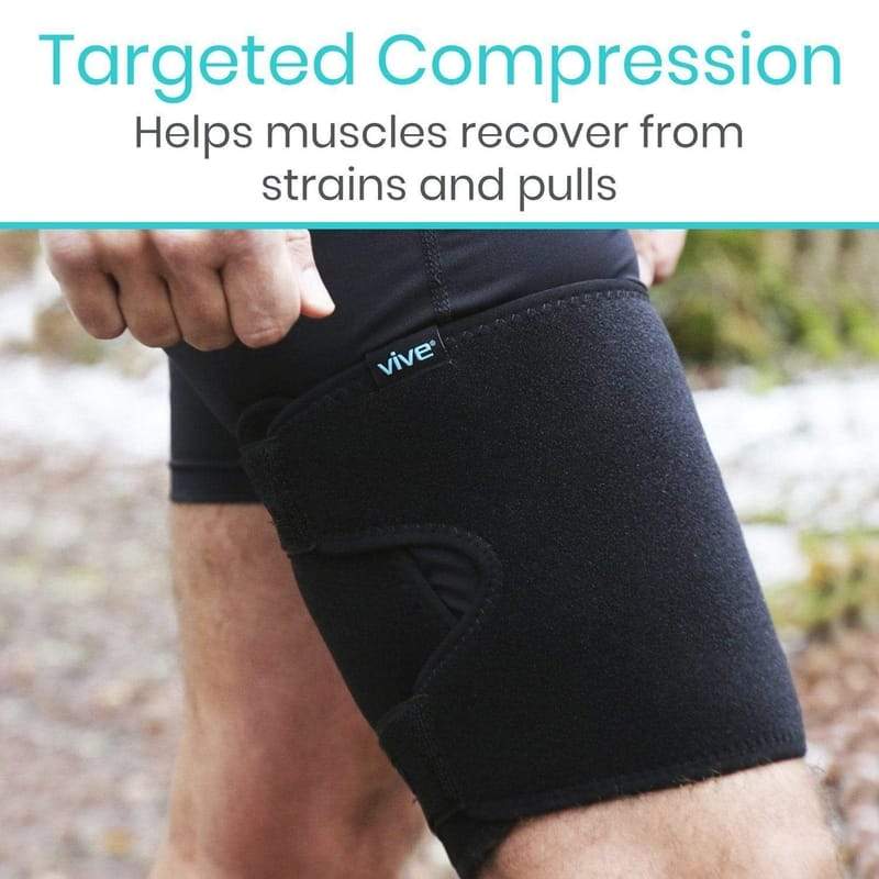 Thigh Compression Sleeves (Pair), Unisex, Hamstring Compression Sleeve for  Quad & Groin Pain Relief & Recovery, Thigh Brace & Wrap Great for Running