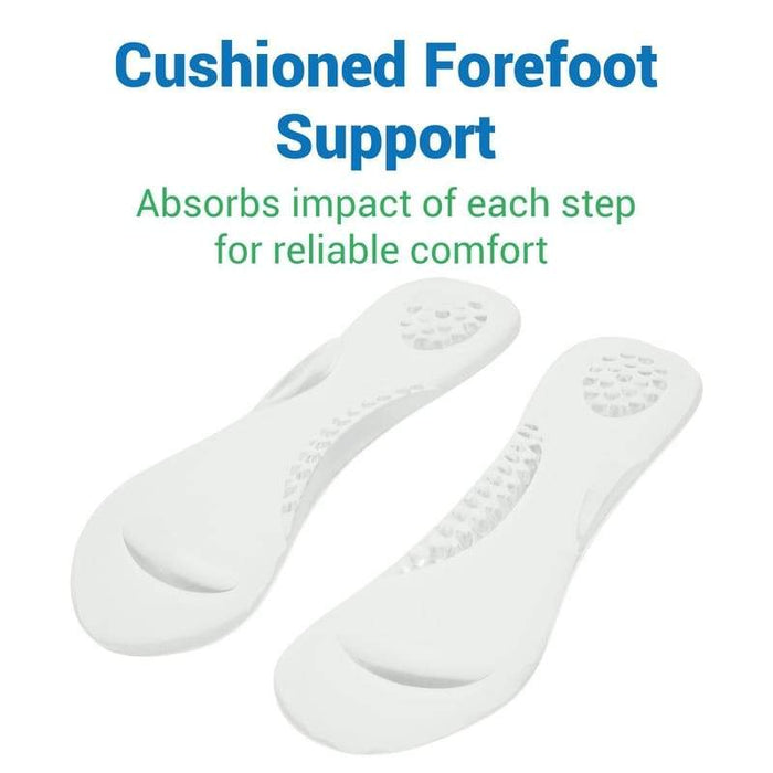 Cushioned Forefoot Support. Absorbs impact of each step for reliable comfort