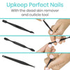 Upkeep perfect nails with the dead skin remover and cuticle tool