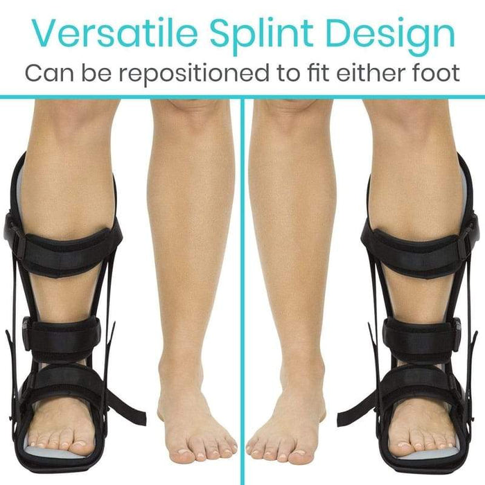 Versatile Splint Design Can be repositioned to fit either foot