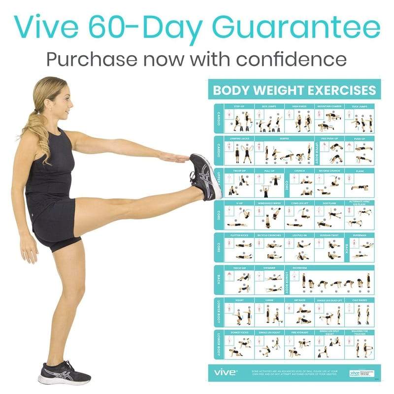 Vive Stretching Exercise Poster - Stretch Workout for Rehab, Gym