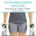 Comfortably padded hand grip reducing pain, fatigue, irritation and soreness