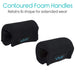 Contoured Foam Handles Retains its shape for extended wear