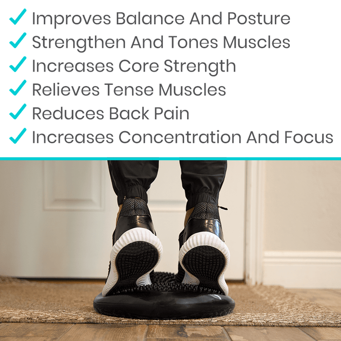 Improves balance and posture, Strengthen and tones muscles, Increases core strength, Relieves tense muscles, Reduces back pain, Increases concentration and focus