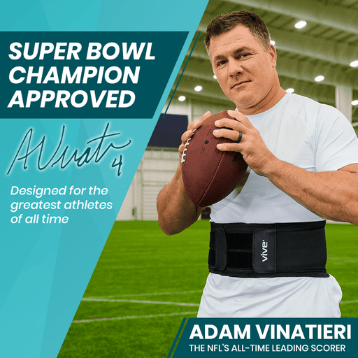 back brace black, super bowl champion approved, adam vinatieri