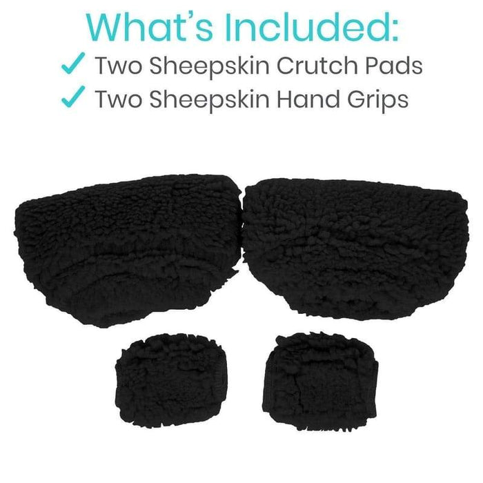 What's Included: Two Sheepskin Crutch Pads, Two Sheepskin Hand Grips