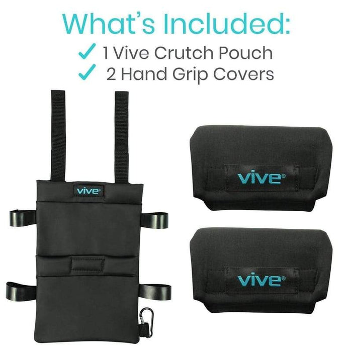 What's Included: 1 Vive Crutch Pouch, 2 Hand Grip Covers