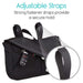 Adjustable Straps Strong fastener straps provide a secure hold