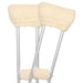 white sheepskin crutch pad