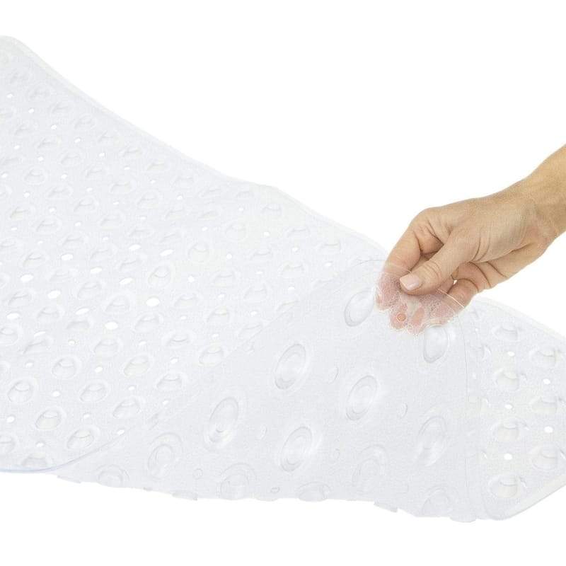 Heart bath mat with non-slip suction cups