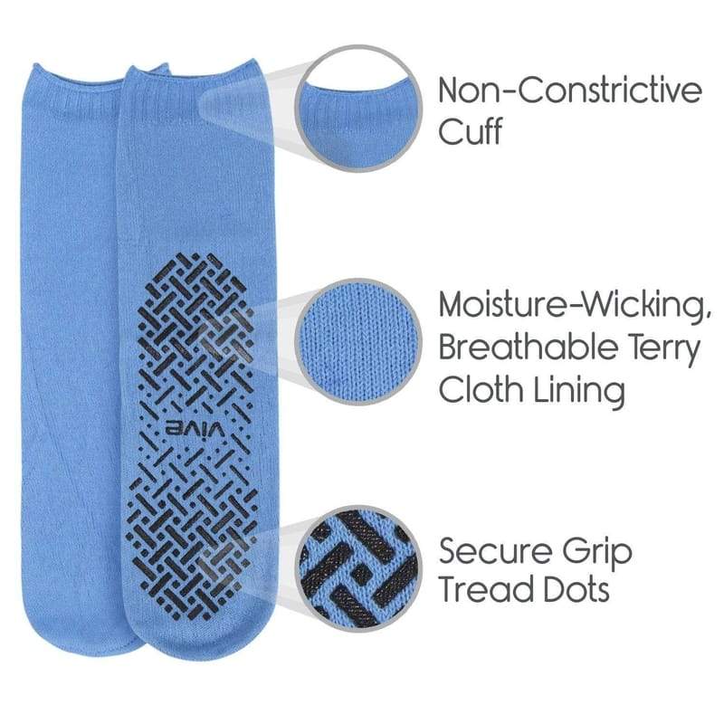 Non Slip Socks - Anti Skid Grip for Hospital & Adults - Vive Health